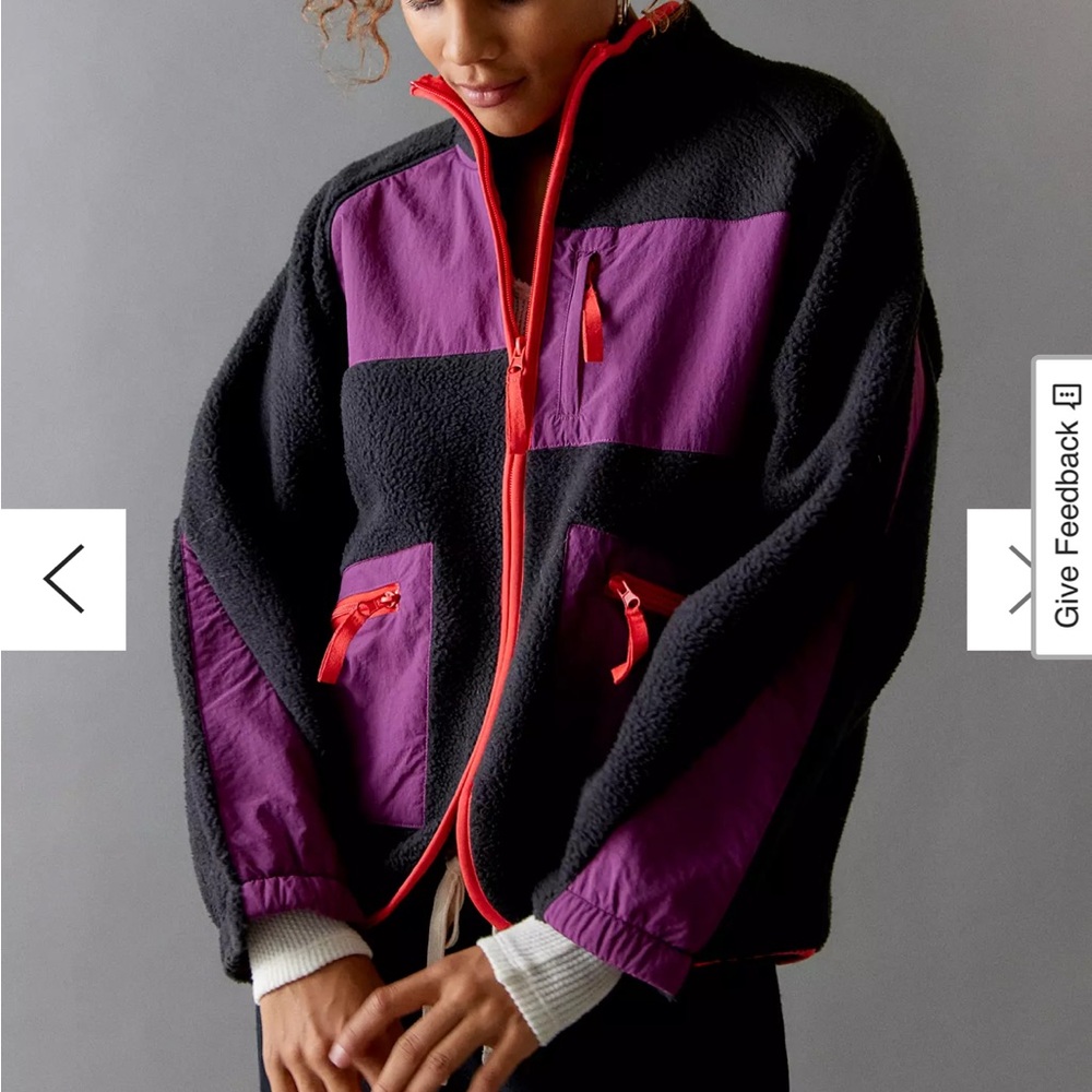 Urban Outfitters Fleece Black and Purple Jacket